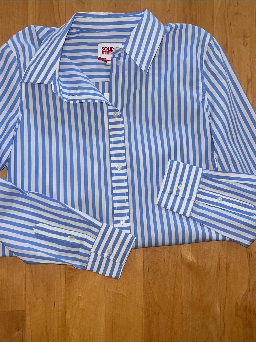 SOLID & STRIPED - The Lauren Shirt NWT Blue Striped